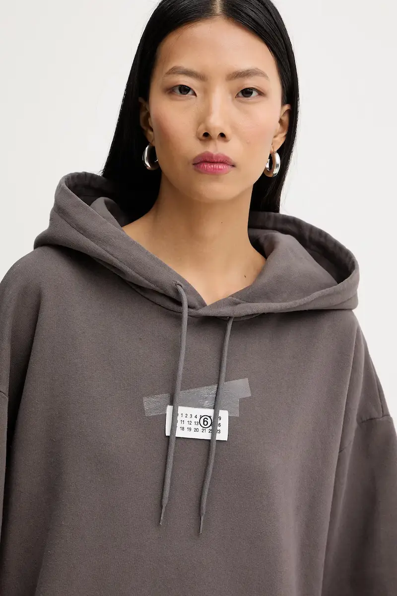 felpa in cotone Grigio miniatura 4