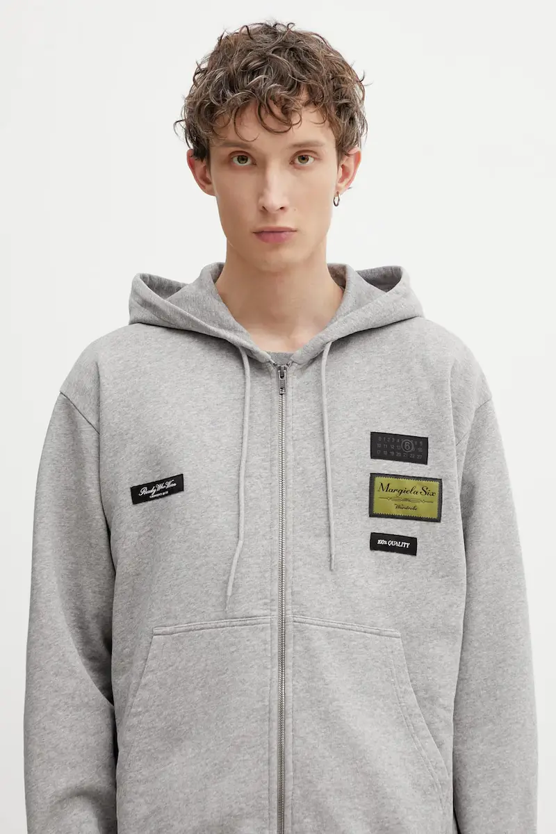 felpa in cotone Grigio miniatura 4