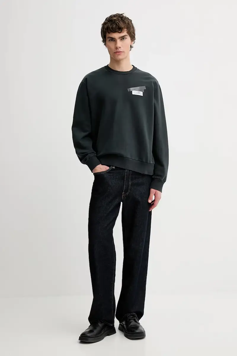 felpa in cotone Nero miniatura 2