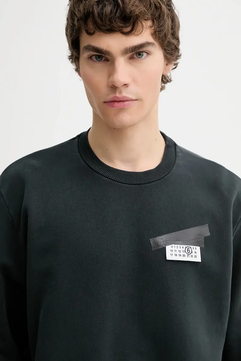 felpa in cotone Nero miniatura 4