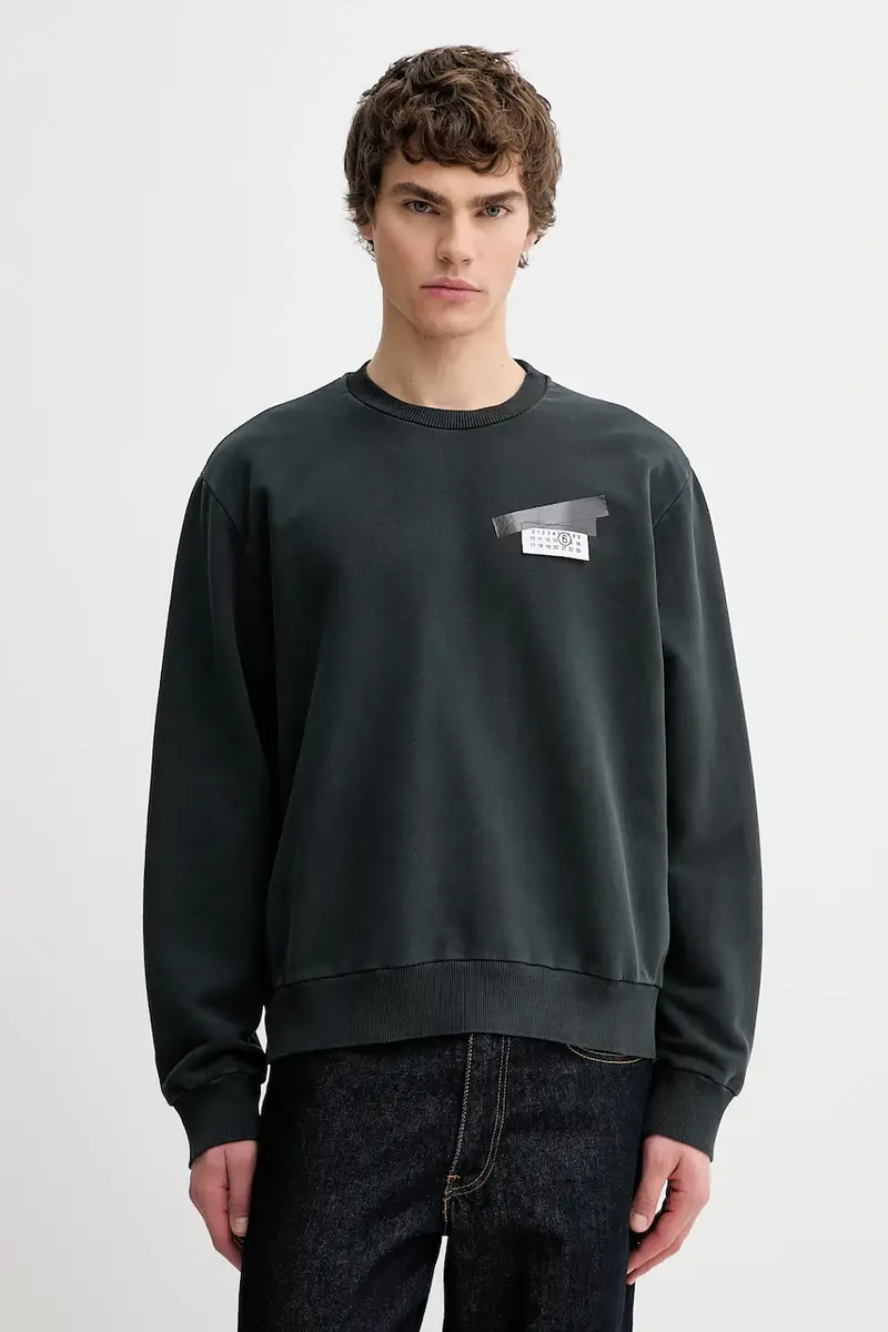 felpa in cotone Nero