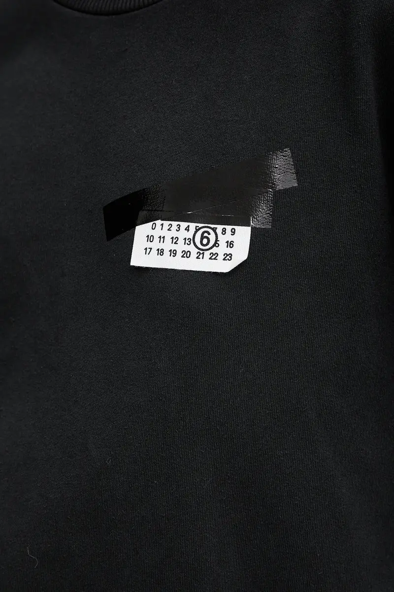 felpa in cotone Nero miniatura 5