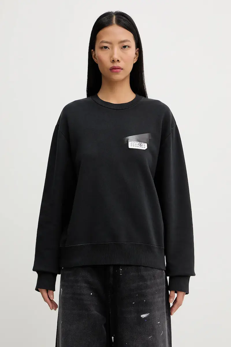 felpa in cotone Nero