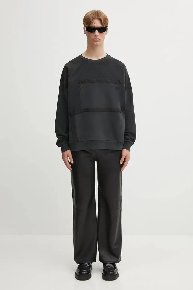 felpa in cotone Nero miniatura 5