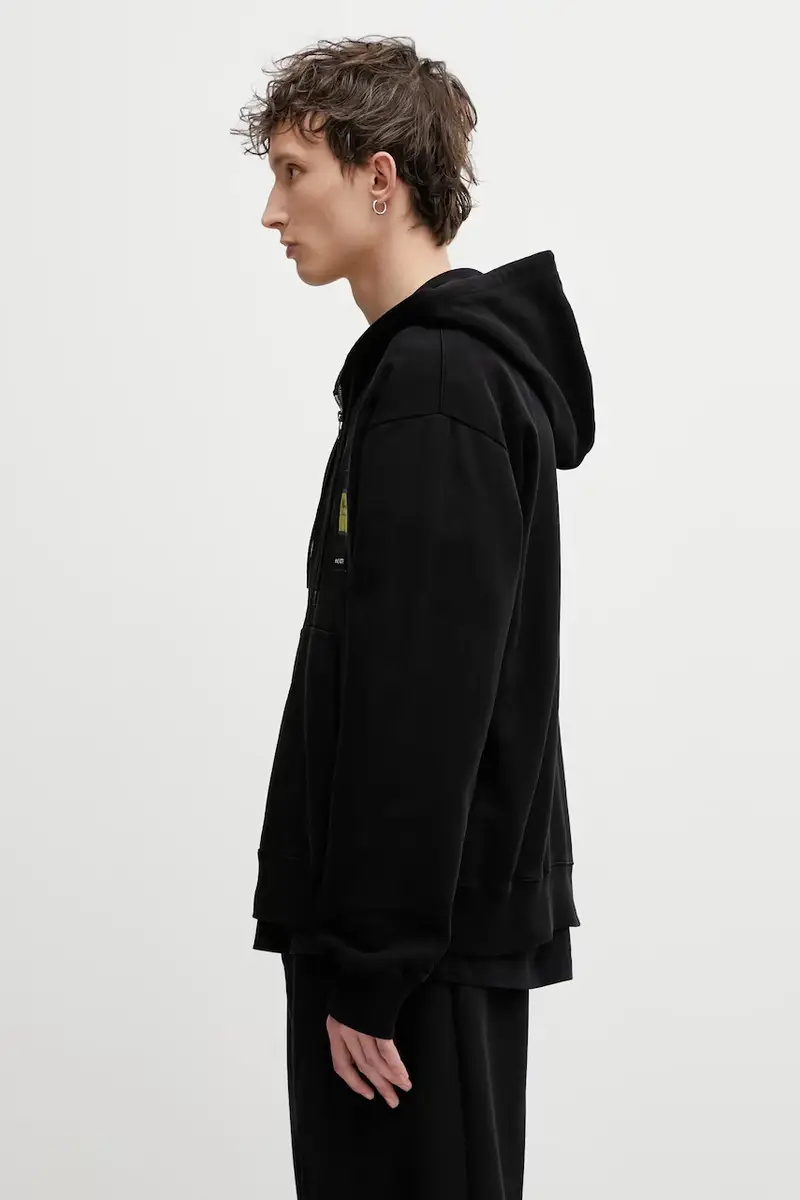 felpa in cotone Nero miniatura 2