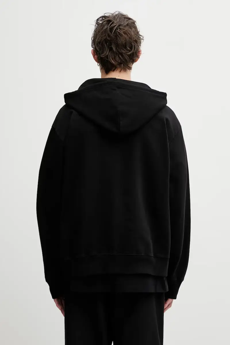 felpa in cotone Nero miniatura 3