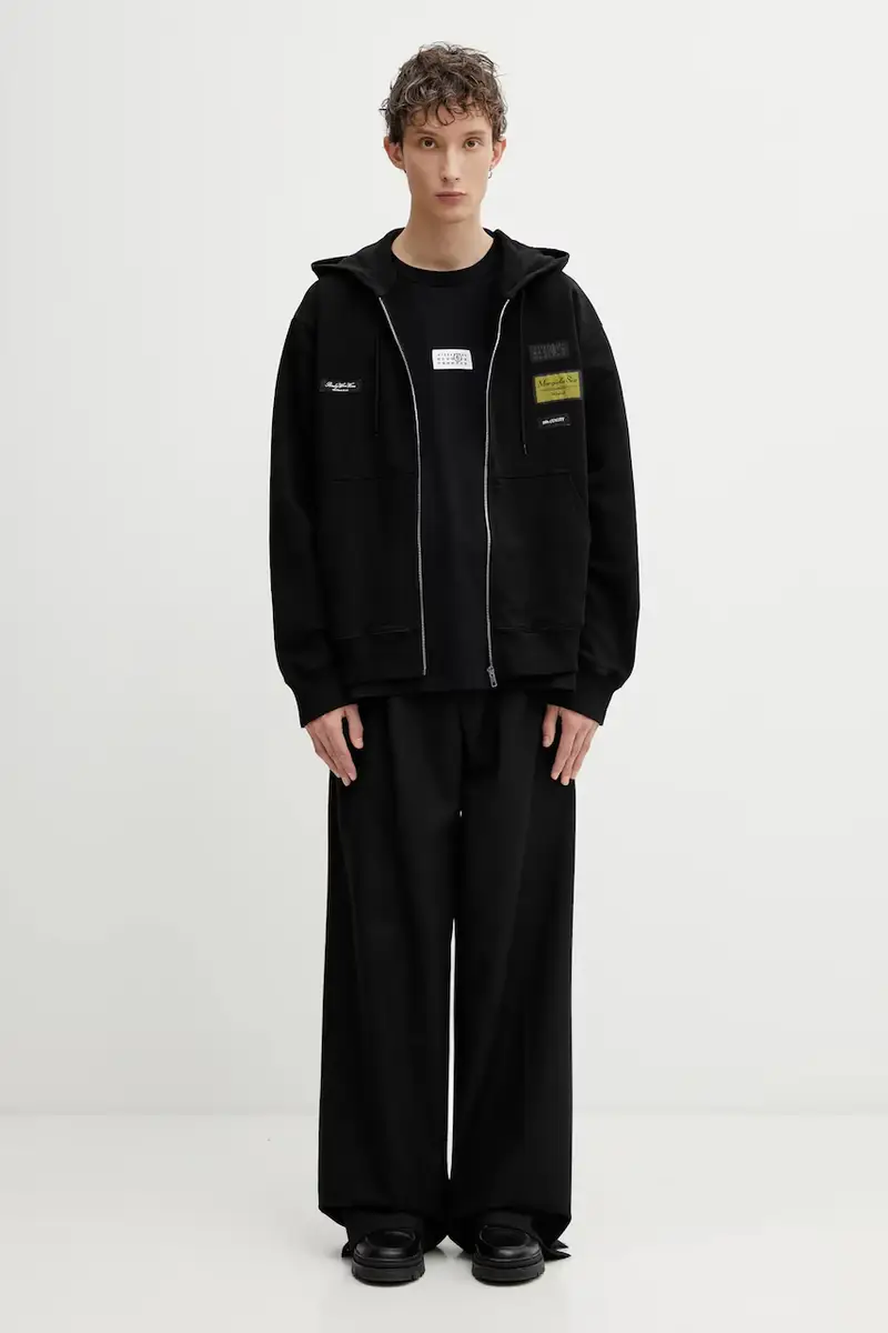 felpa in cotone Nero miniatura 5