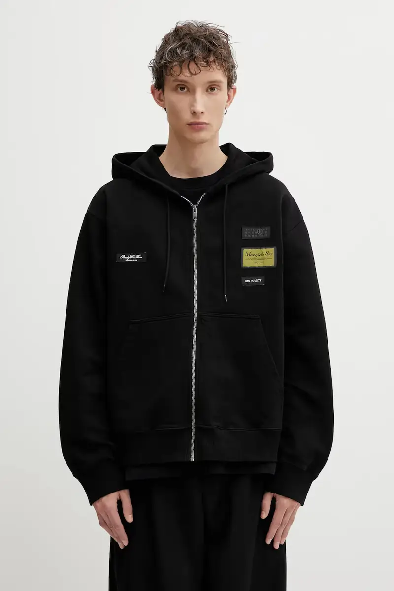 felpa in cotone Nero