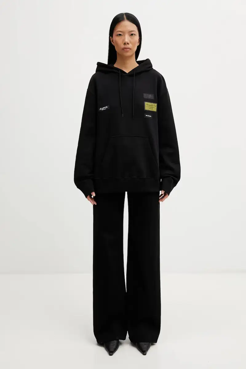 felpa in cotone Nero miniatura 5