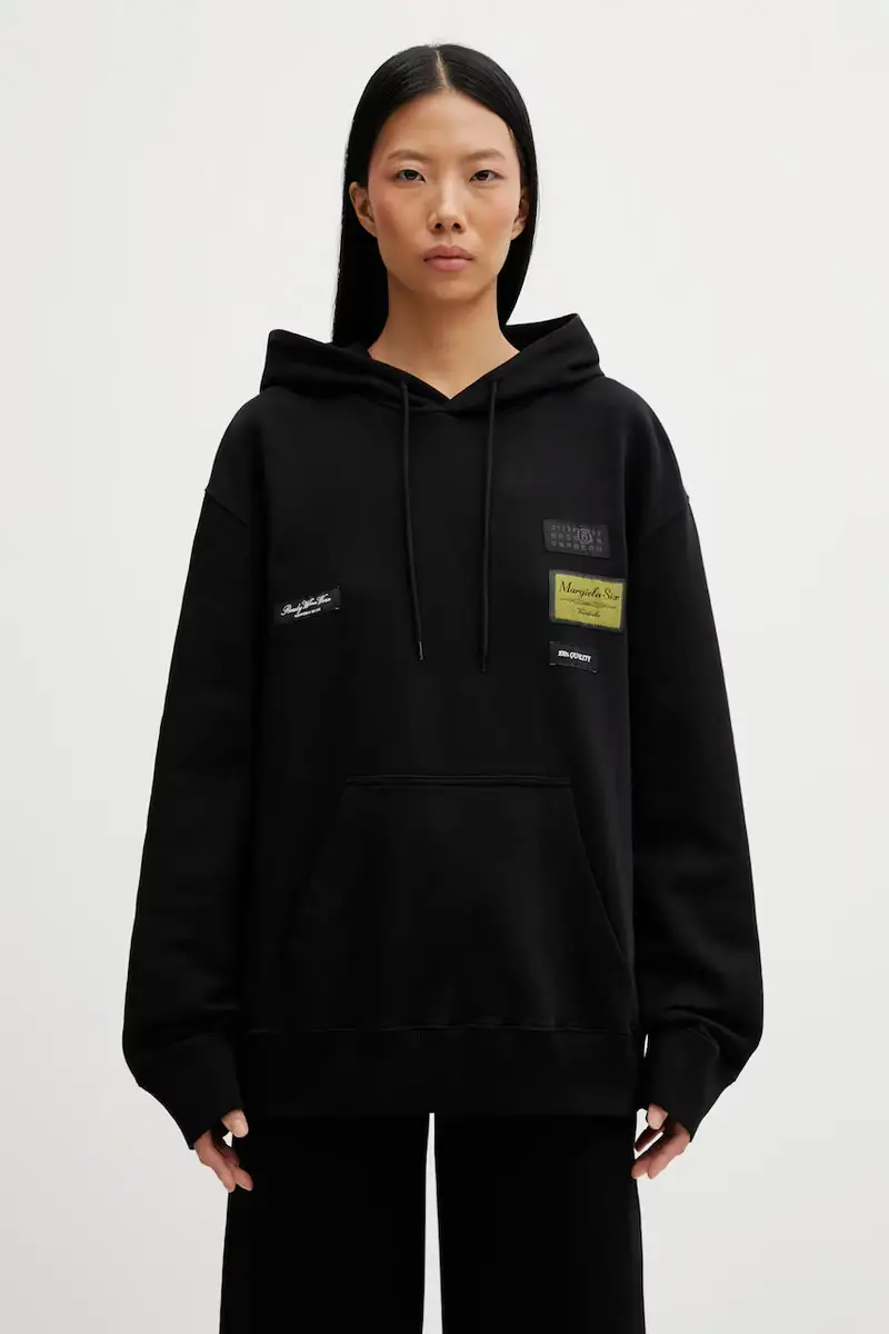 felpa in cotone Nero