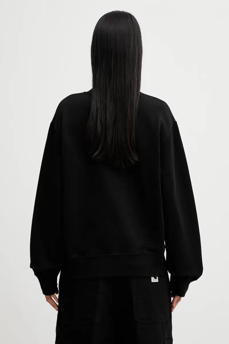 felpa in cotone Nero miniatura 3