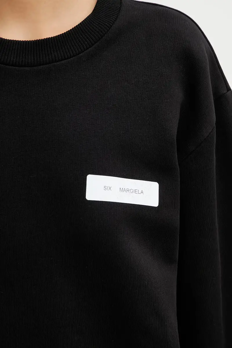 felpa in cotone Nero miniatura 4