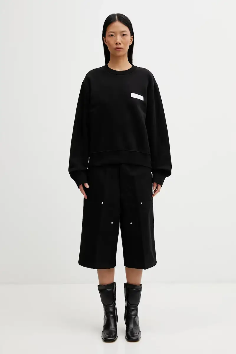 felpa in cotone Nero miniatura 5