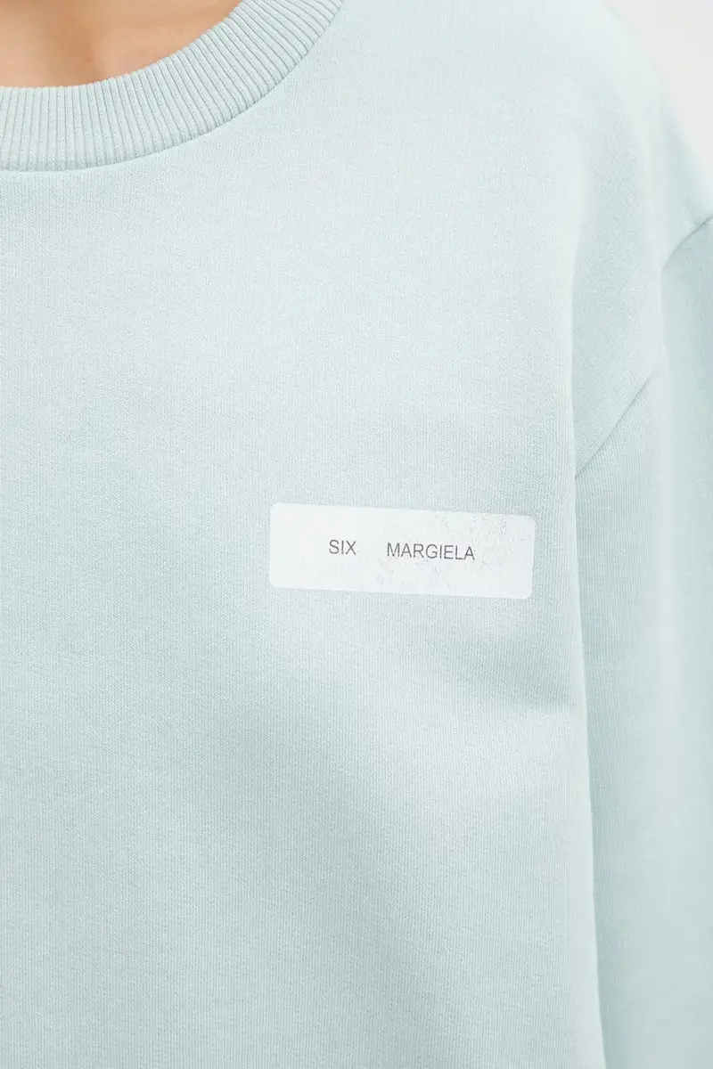 felpa in cotone Turchese miniatura 4