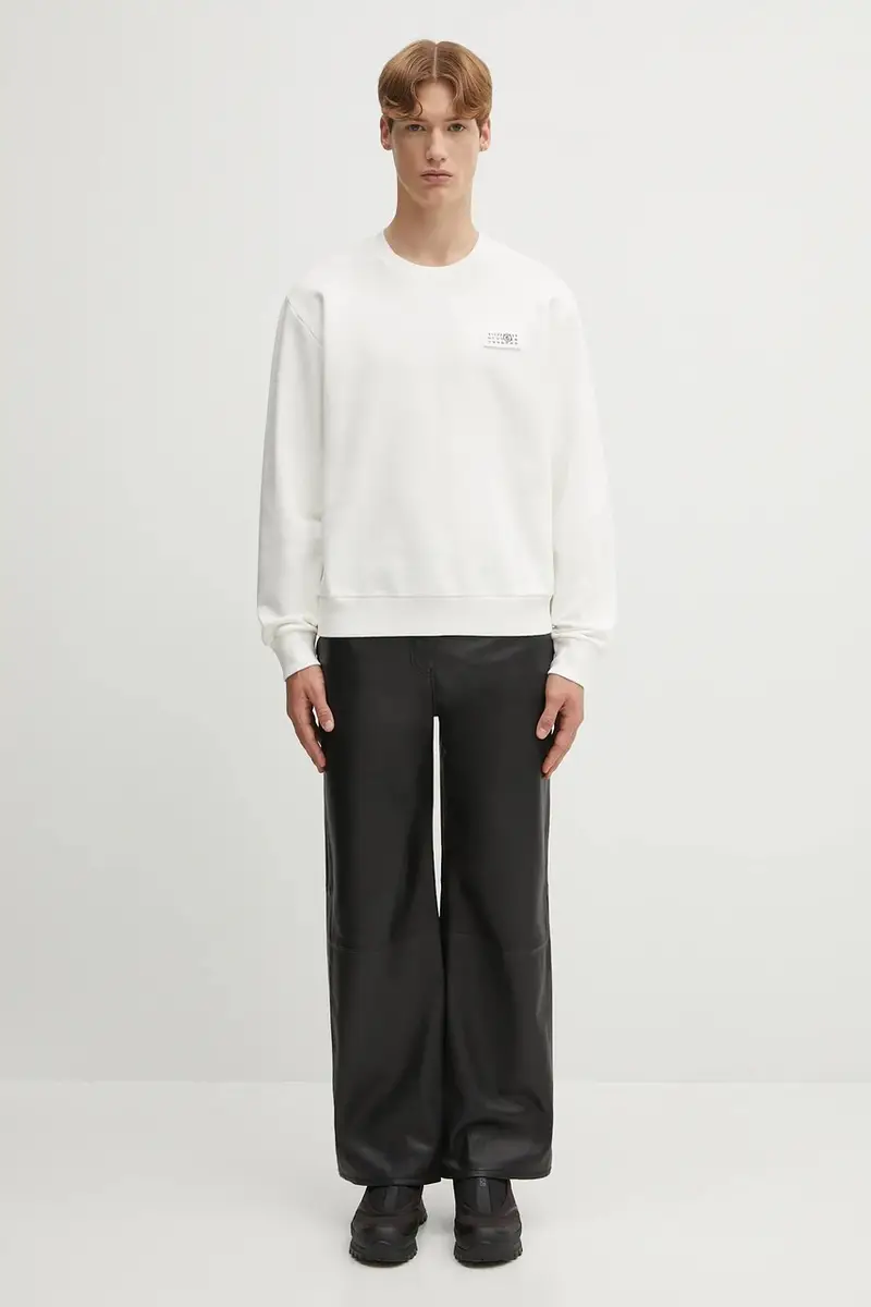 felpa in cotone uomo colore beige SH2GU0025.M25024.101 miniatura 5