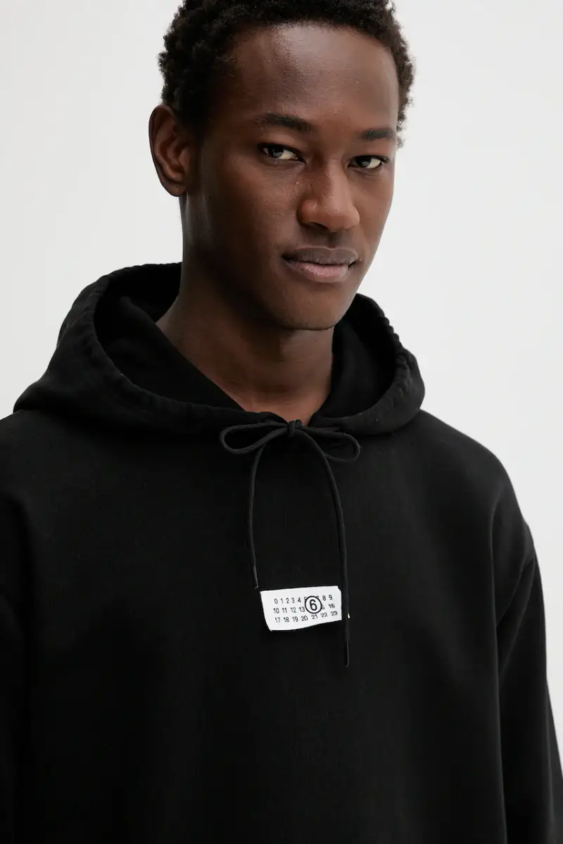 felpa in cotone x MM6 Wardro uomo colore nero con cappuccio SH0GU0033.M25025.900 miniatura 4