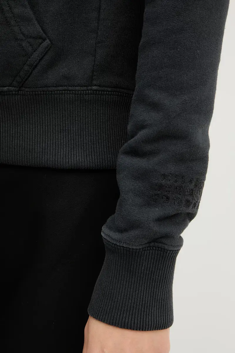 Mm6 Maison Margiela Maglia nera con cappuccio miniatura 5