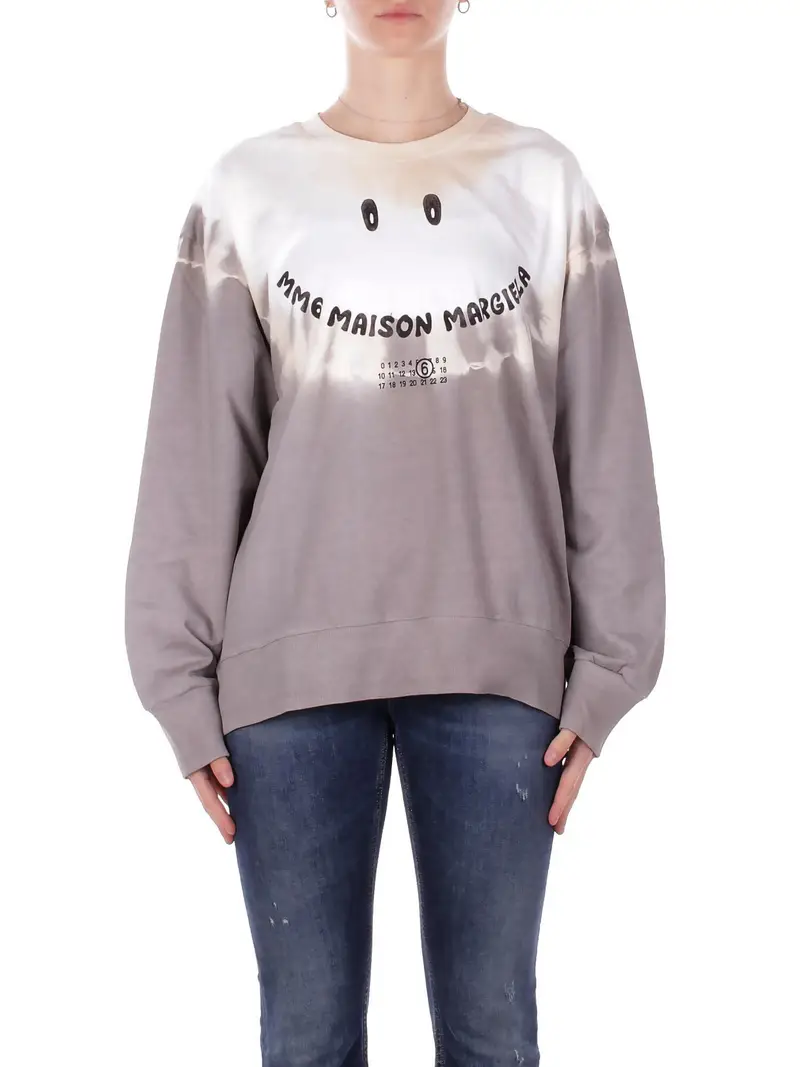 Felpa Unisex Junior MM6 MAISON MARGIELA Bianco grigio Mm6s128u