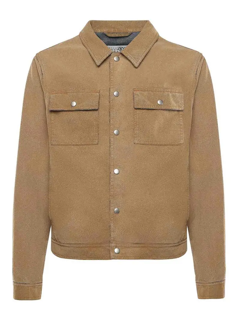 Giacca da camionista in denim Beige