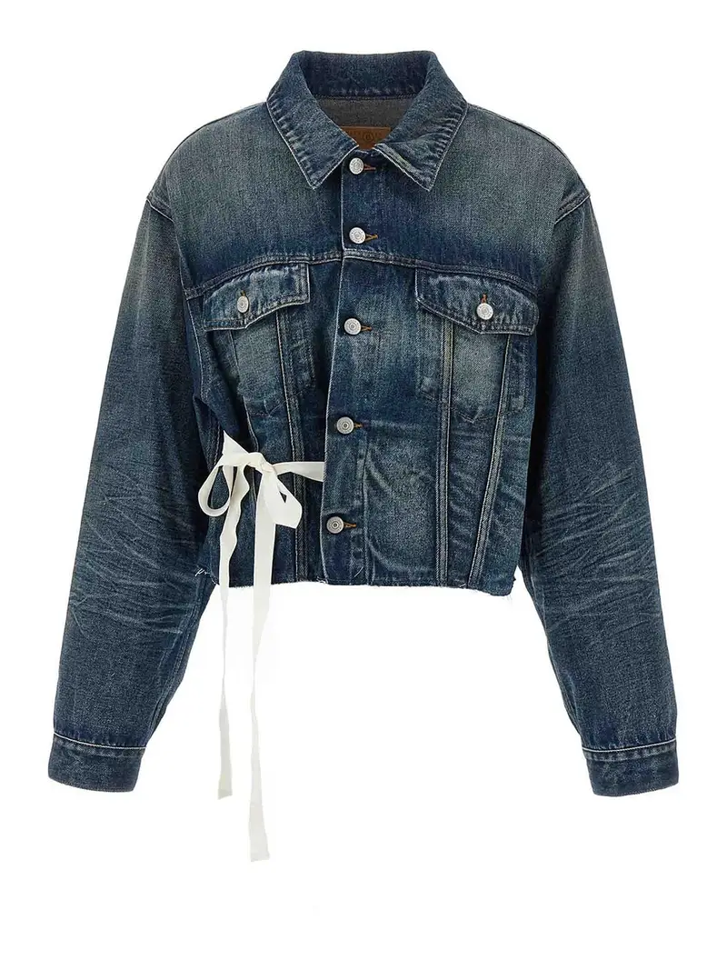 Giacca in denim a nastro Blu