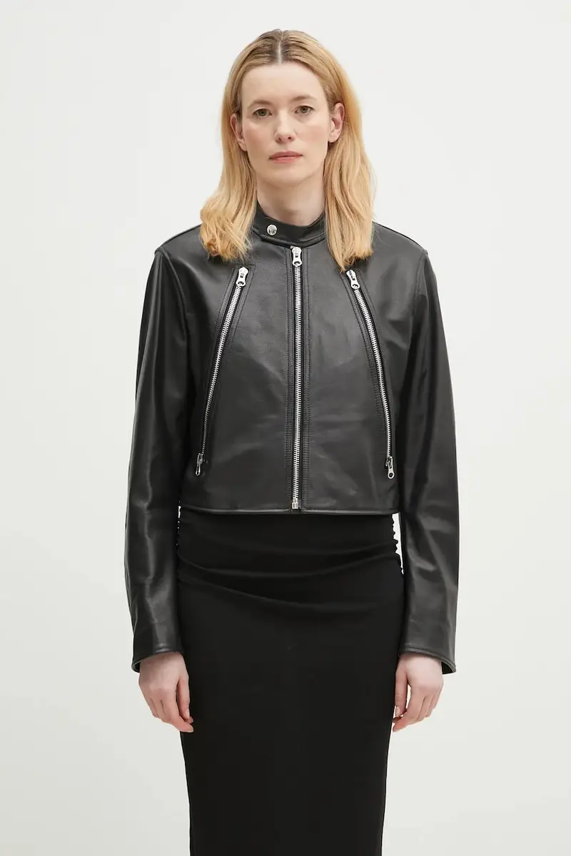 giacca in pelle colore nero S52AM0317