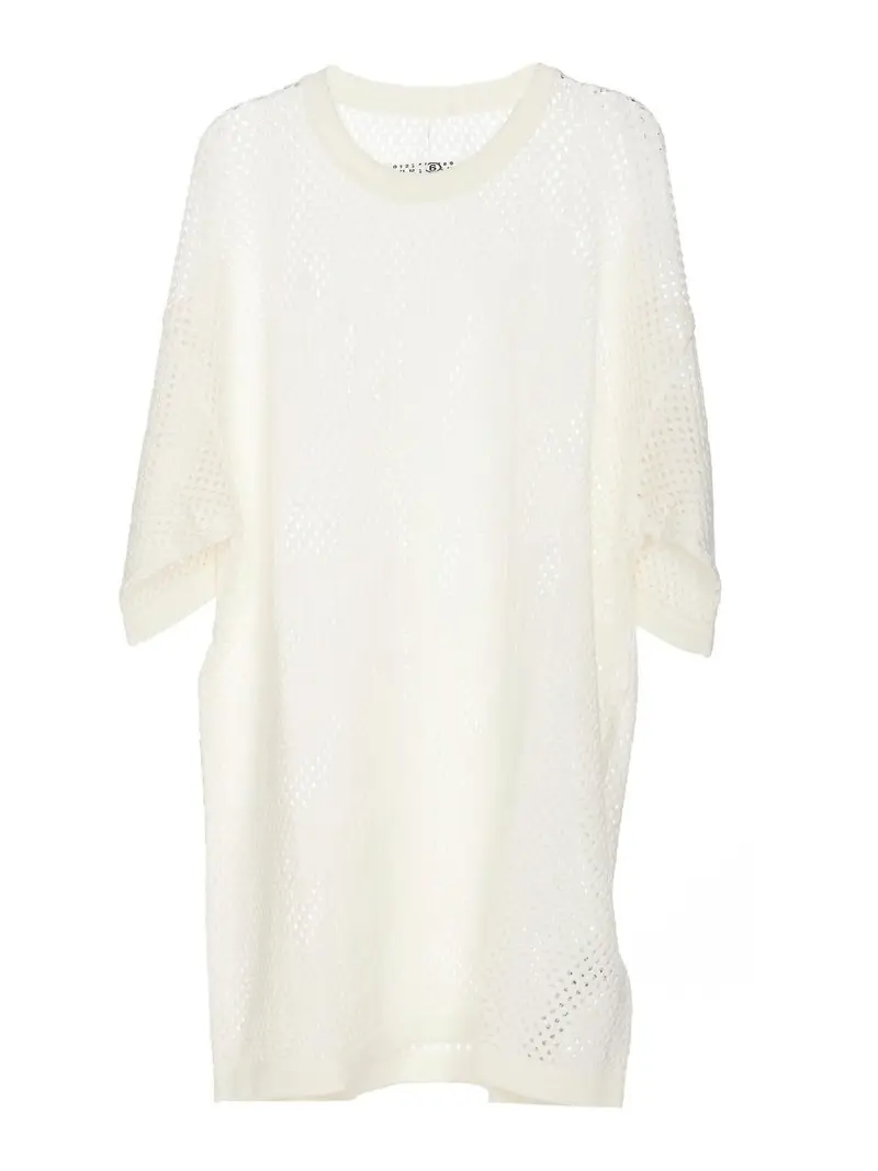 Girocollo lunga a rete Bianco