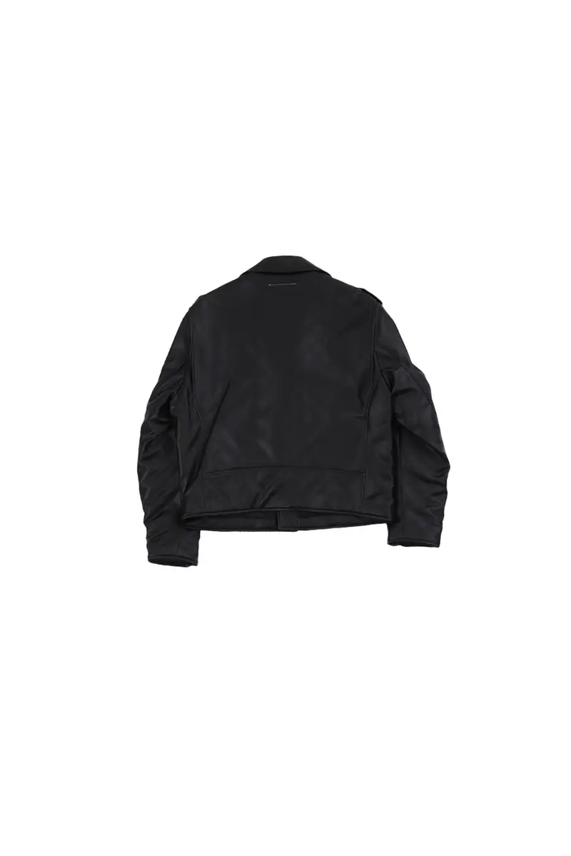 Giubbotto Bambina MM6 MAISON MARGIELA Nero Chiodo ecopelle miniatura 2