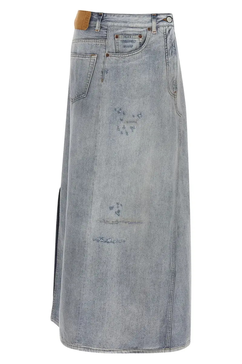 Gonna Costruzione Asimmetrica Azzurro