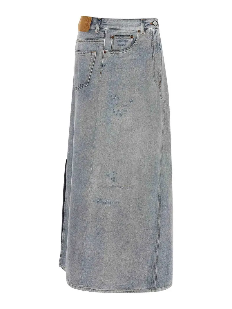 Gonna dalla costruzione asimmetrica Azzurro