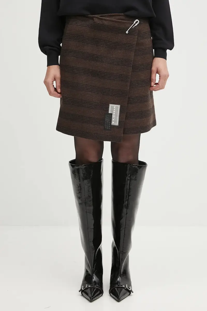 gonna in lana colore marrone S52MC0013.M35472.001F