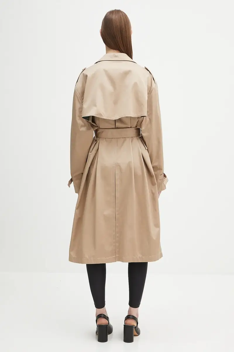 impermeabile di cotone donna colore beige S52AH0080 miniatura 3