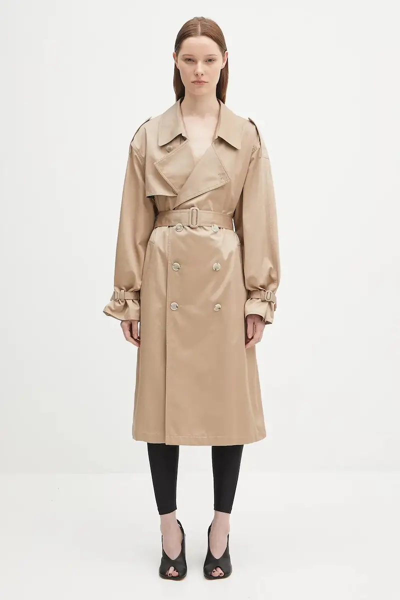 impermeabile di cotone donna colore beige S52AH0080