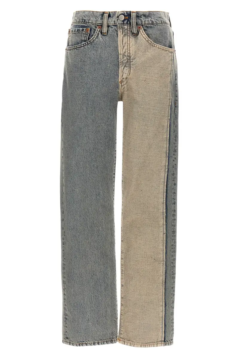 Jeans Cucitura A Vista Azzurro