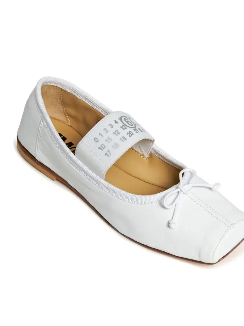 Ballerina bianca elastico logo numerico Bianco miniatura 2