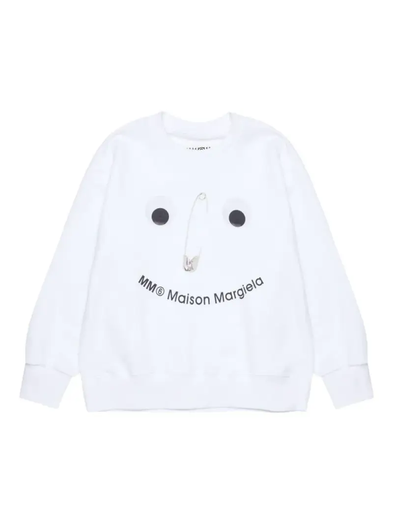 Felpa con stampa logo Bianca