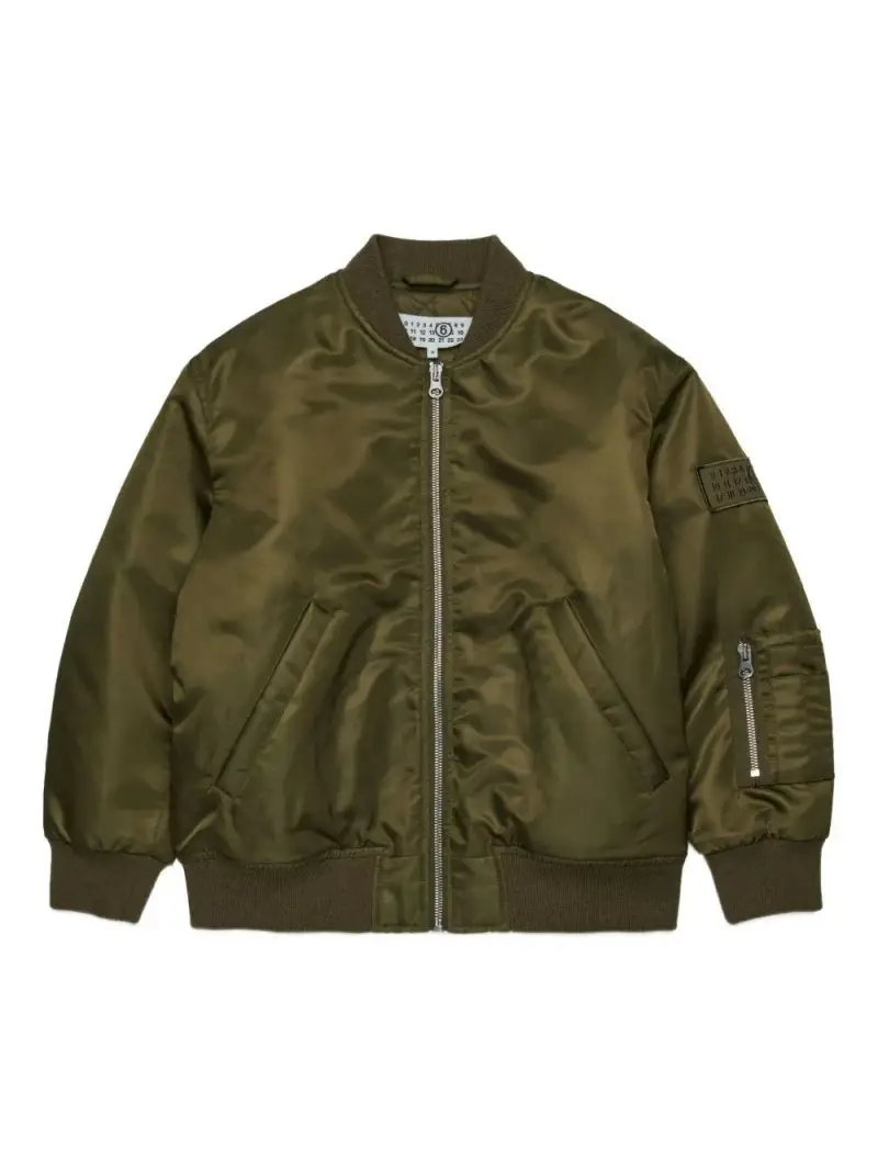 Giubbino con applicazione logo Verde milatare