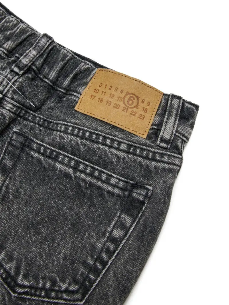 Gonna denim con grafica numerica Nero denim miniatura 2
