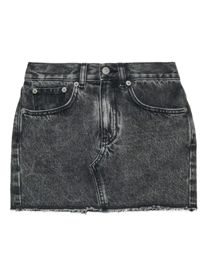 Gonna denim con grafica numerica Nero denim