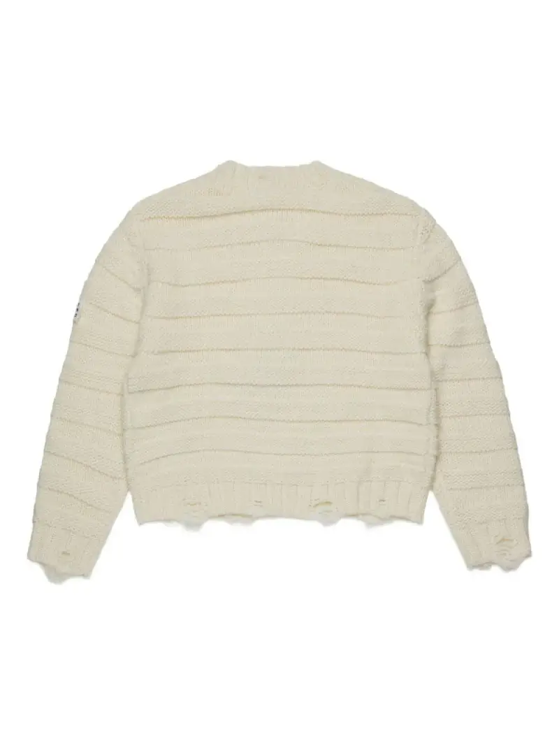 Maglione con applicazione logo Bianco miniatura 2