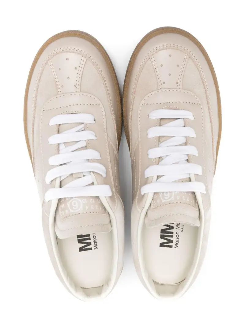 Sneakers biege linguetta logo numerico Beige miniatura 3