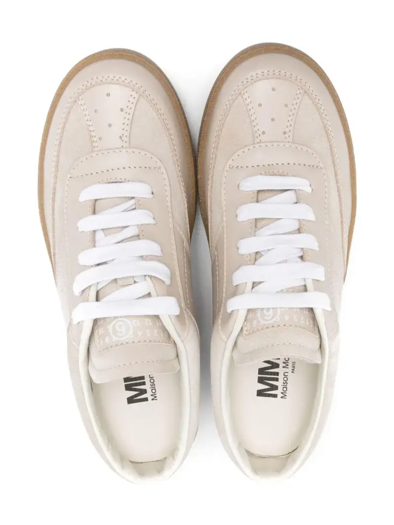 Sneakers biege linguetta logo numerico Beige miniatura 3