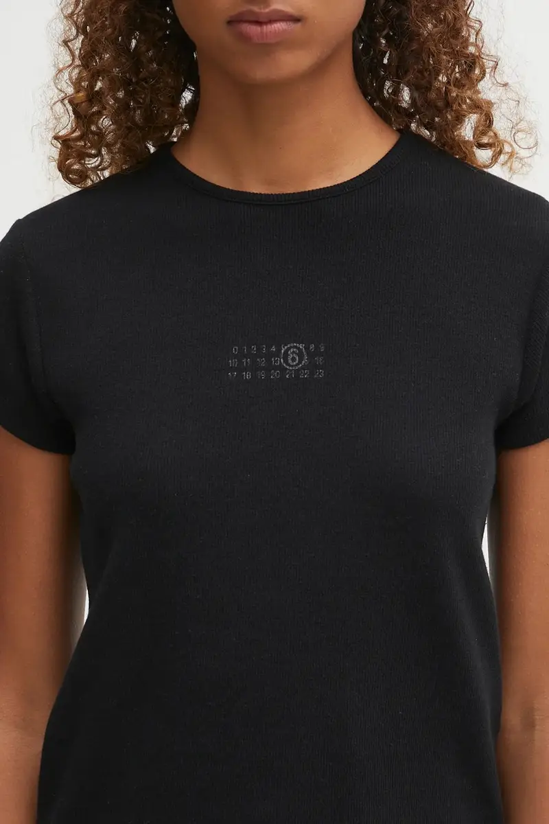 maglieta con aggiunta di lana donna colore nero S52GC0357.M20122.900 miniatura 4