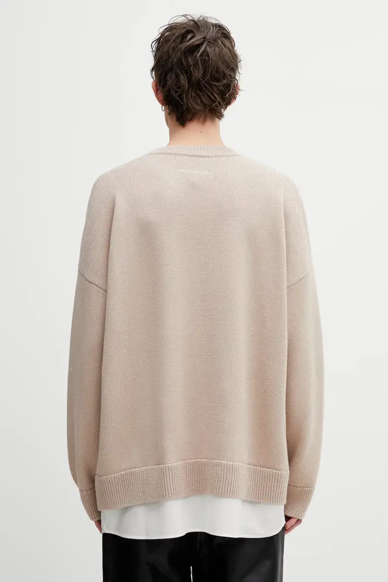 maglione con lana Beige miniatura 3