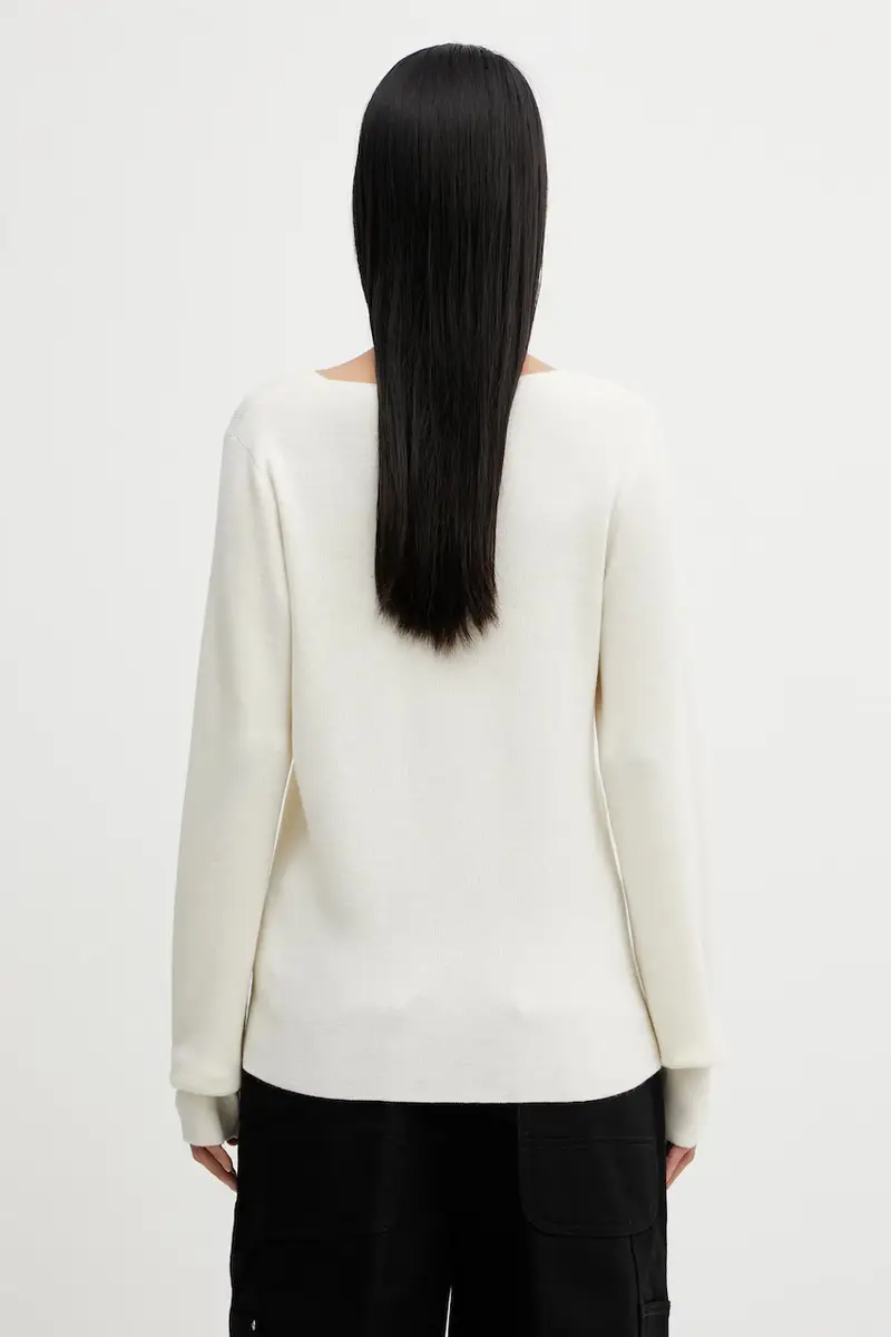 maglione con lana Beige miniatura 3