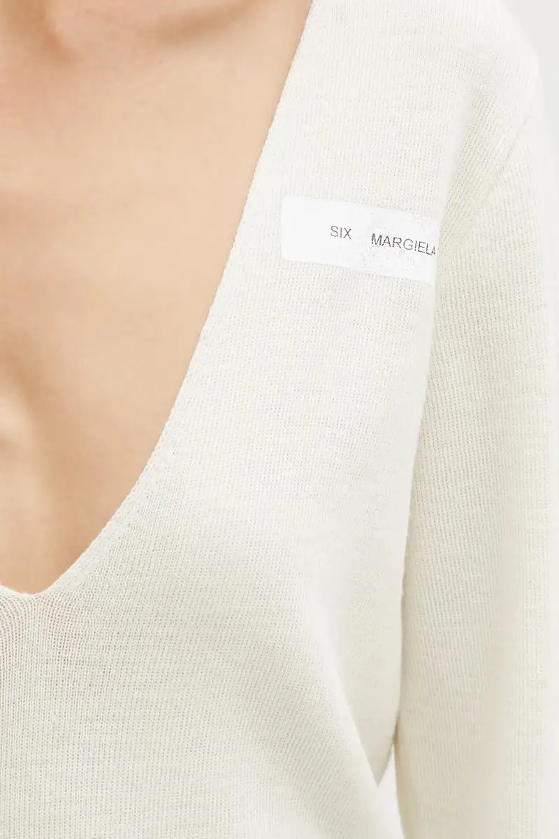 maglione con lana Beige miniatura 4