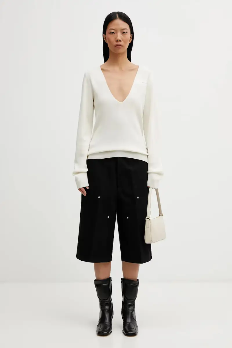 maglione con lana Beige miniatura 5