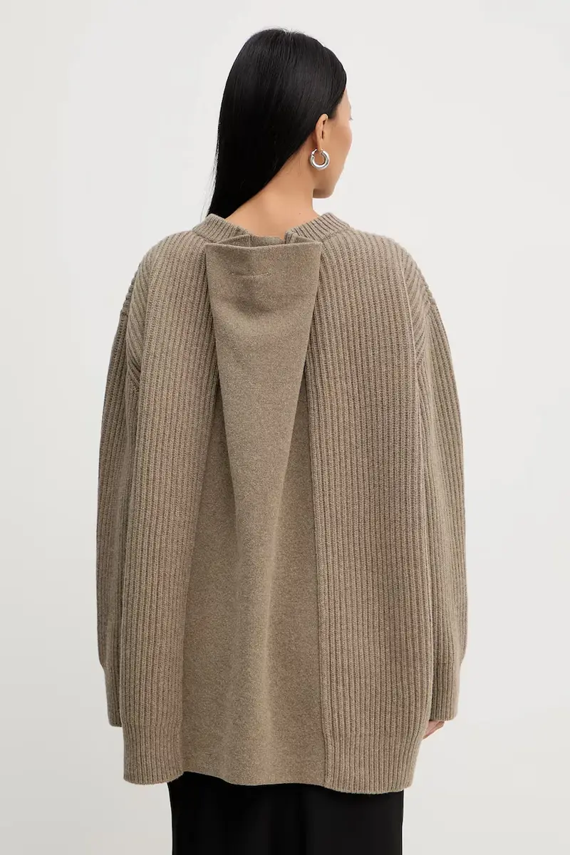 maglione con lana Beige miniatura 3