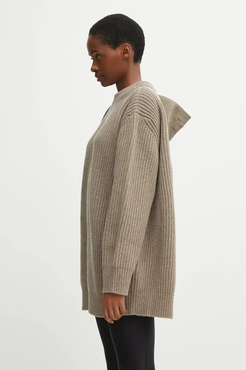 maglione con lana colore beige S62HL0042.M13193.114 miniatura 2