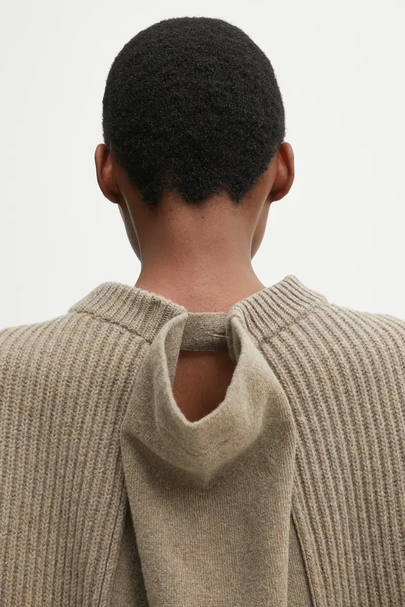 maglione con lana colore beige S62HL0042.M13193.114 miniatura 4