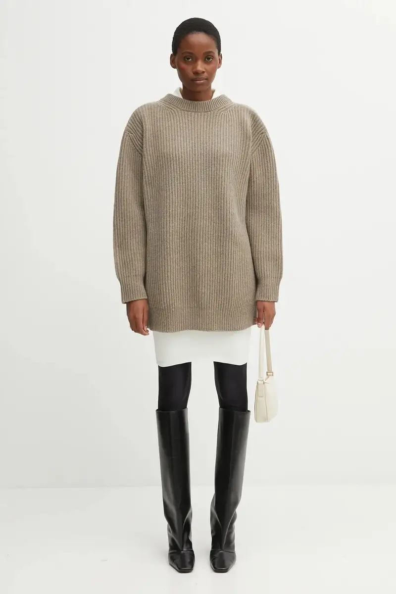 maglione con lana colore beige S62HL0042.M13193.114 miniatura 5